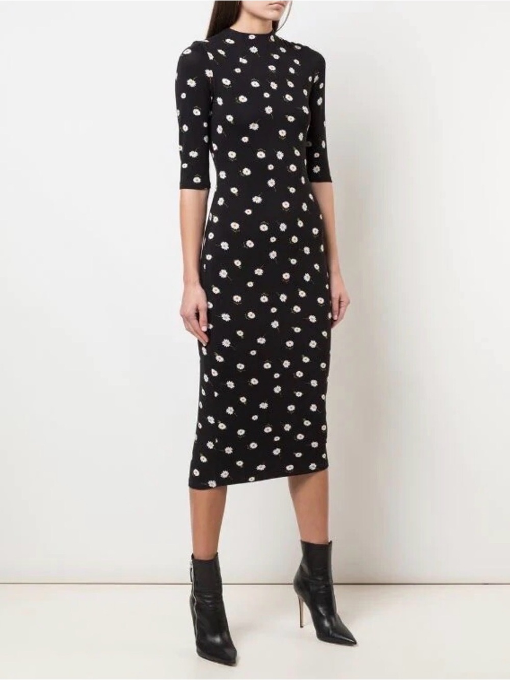Alice + Olivia women’s 0 Delora Daisy midi sheath dress jersey new